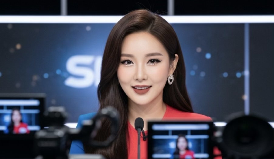 사진설명 : BJ 쏘의 4K 방송 장면. 그녀의 세밀한 메이크업과 의상이 고화질로 강조